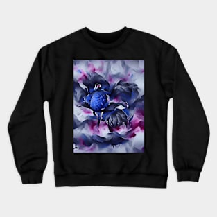 Indigo Abstract Floral Watercolour Art Crewneck Sweatshirt